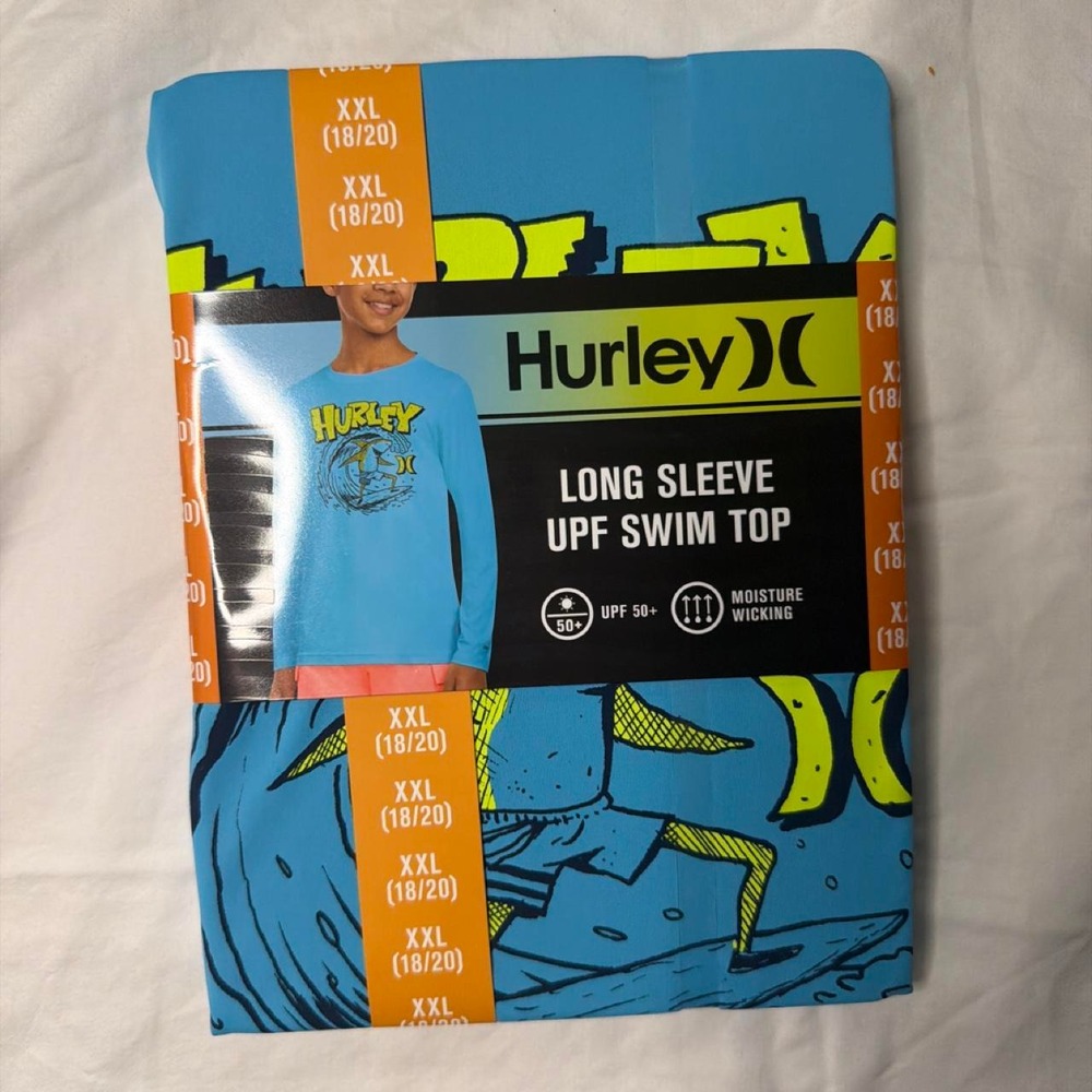 Hurley long sleeve UPF swim top in XXL (18/20)